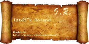 Istók Roland névjegykártya