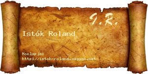 Istók Roland névjegykártya